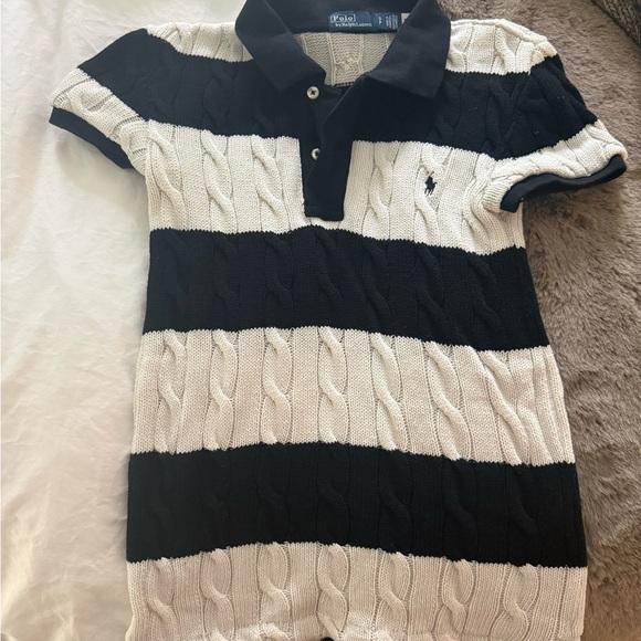 Polo Ralph Lauren Tops - Polo by Ralph Lauren Black and White Cable Knit Tee